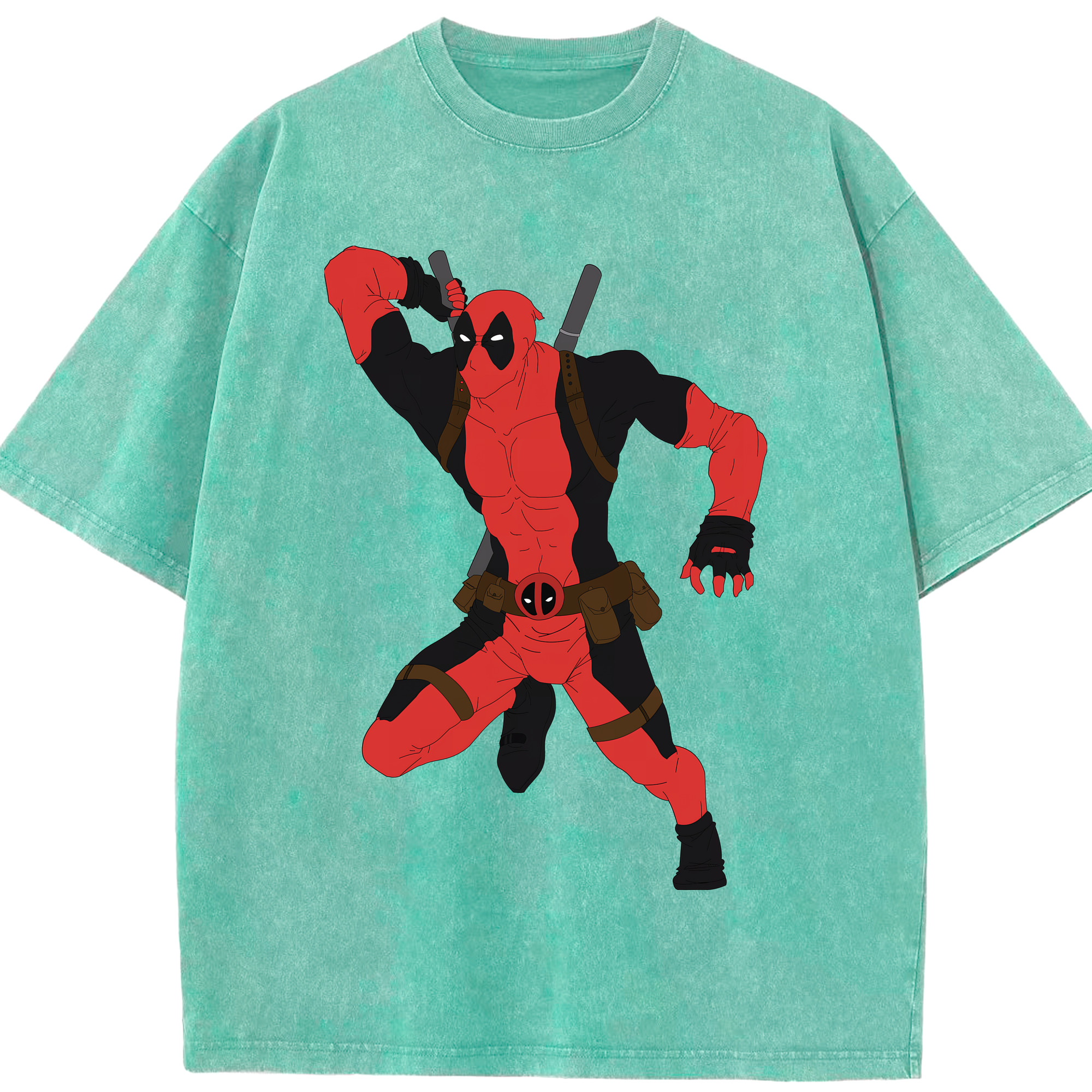 （画像用） Deadpool デッドプール 綿100% ヴィンテージ風 半袖Tシャツ（フロントプリント）
